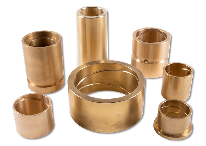 Bronze bushing with custom oil and grease grooves
